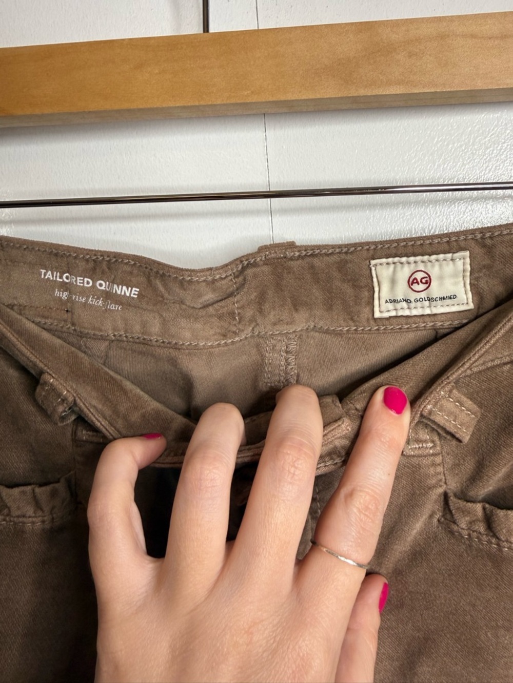 Adriano Goldschmeid AG Brown Corduroy Flared Pants Tailored Quinne 26 NWT $216 - Picture 4 of 12